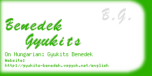 benedek gyukits business card